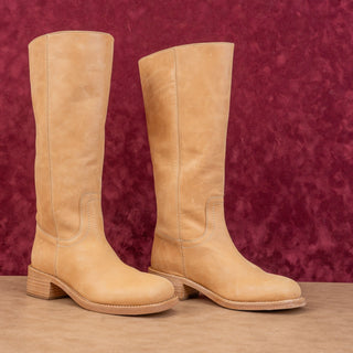 Steve Madden Women Riggs Banana Leather Fashion Riding Knee Boots sz 8.5