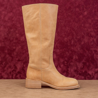 Steve Madden Women Riggs Banana Leather Fashion Riding Knee Boots sz 8.5