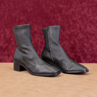 Loeffler Randall Wmn Roxy Heel Square Black Leather Ankle Fashion Boots sz 11.5