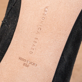 Veronica Beard Women Lisa Black Suede Wide Calf Dress Office Knee Boots size 9