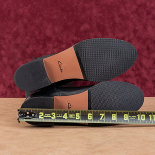 Clarks Women Place Wide Calf Black Leather Riding Equestrian Knee Boots sz 8.5