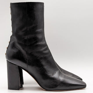 Valentino Women Rockstud Boots Black Calfskin Gold Studded Size 10US EUR 40.5