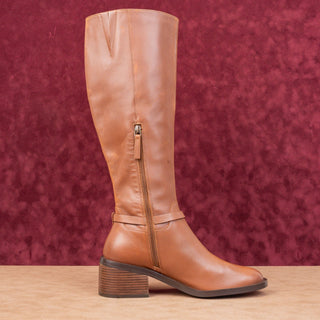 Linea Paolo Women Kamile Brown Leather Buckle Knee Riding Fashion Boots sz 9.5