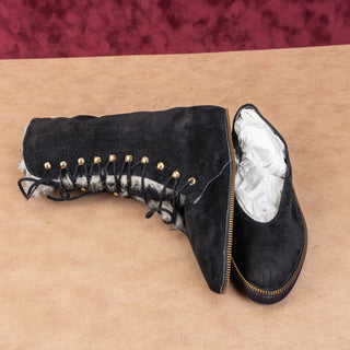 Stephane Kelian Paris Women Convert Boot loafer Black Suede Boots sz 7US UK 5