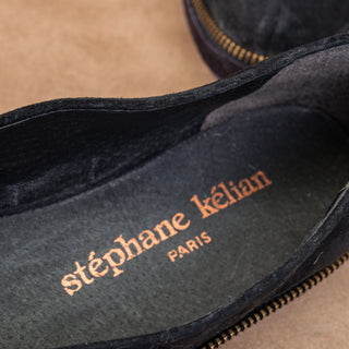 Stephane Kelian Paris Women Convert Boot loafer Black Suede Boots sz 7US UK 5