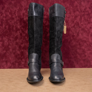 Born Women Modern Western Boho Zip Round Toe Riding Knee Heel Boots sz 9