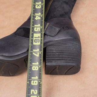 Born Women Modern Western Boho Zip Round Toe Riding Knee Heel Boots sz 9