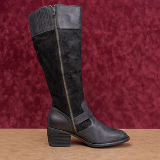 Born Women Modern Western Boho Zip Round Toe Riding Knee Heel Boots sz 9