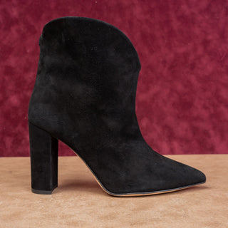 Paris Texas Women Modern Western Black Suede Stacked Heel Boots 10.5US EUR 41