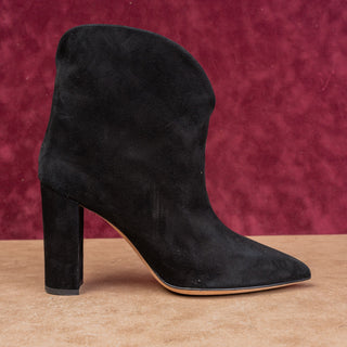 Paris Texas Women Modern Western Black Suede Stacked Heel Boots 10.5US EUR 41