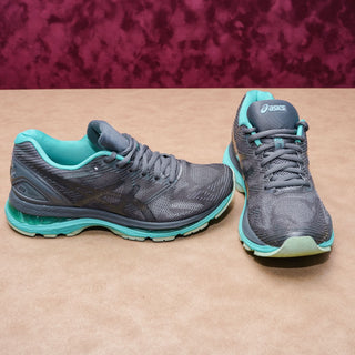 Asics Women Gel Nimbus 19 LIte Teal Grey Running Sneakers Shoes sz 7