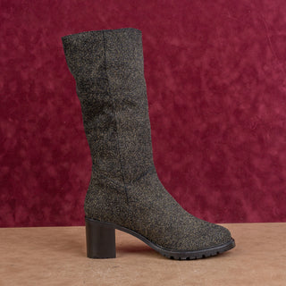 Ross&Snow Women Rosina Gold Glitter Leather Fashion Party Night Knee Boots sz 9