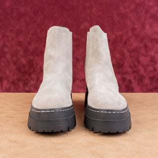 Marc Fisher Women Pauline Chelsea Festival Retro Platform Grey Suede Boots 9.5