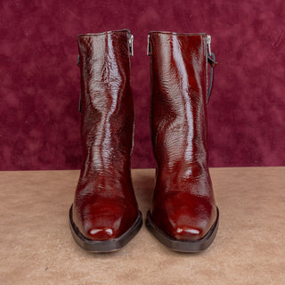 AllSaints Wmn Cohen Western Cowboy Burgundy Patent Leather Boots 8US EUR 38