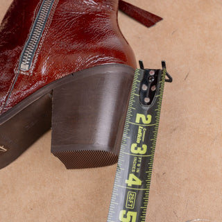AllSaints Wmn Cohen Western Cowboy Burgundy Patent Leather Boots 8US EUR 38