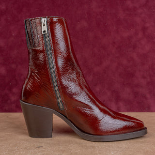 AllSaints Wmn Cohen Western Cowboy Burgundy Patent Leather Boots 8US EUR 38