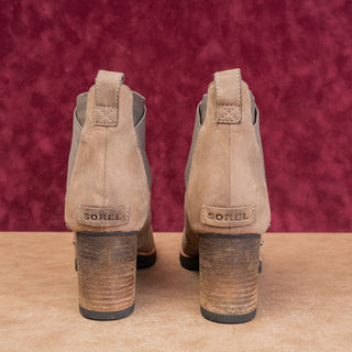 Sorel Women Addington Distress Taupe Nubuck Heel Chelsea Boots size 10