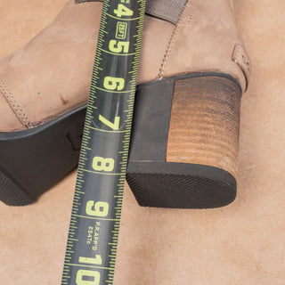 Sorel Women Addington Distress Taupe Nubuck Heel Chelsea Boots size 10