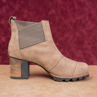 Sorel Women Addington Distress Taupe Nubuck Heel Chelsea Boots size 10