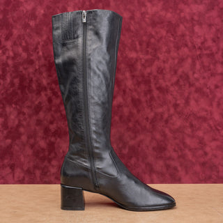Via Spiga Women Vintage Y2K Retro Zip Fashion Square Toe Knee Boots 10US EUR40