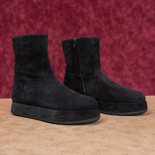 Paloma Barcelo Wmn Platform Festival Fashion Black Suede Zip Boots 7-7.5US EUR38
