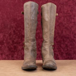 Born Women Albi Brown Leather Western Buckle Fashion Knee Boots sz 9.5