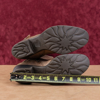 Born Women Albi Brown Leather Western Buckle Fashion Knee Boots sz 9.5