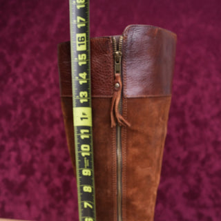 Born Women Alize Brown Leather Suede Western Double Zipper Boho Boots sz 10