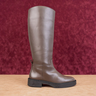 Zara Women Brown Leather Riding Fashion Equestrian Boots sz 7-7.5US EUR38