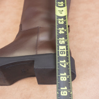 Zara Women Brown Leather Riding Fashion Equestrian Boots sz 7-7.5US EUR38