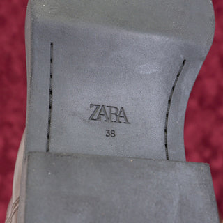Zara Women Brown Leather Riding Fashion Equestrian Boots sz 7-7.5US EUR38