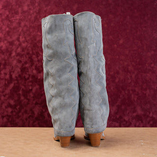 Wonderwest Women Zendaya Blue Suede Tall Western Cowboy Boots sz 7.5
