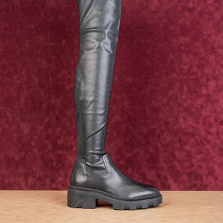 ASH Women Manny Black Vegan Leather Platform Retro Thigh High Boots 9US EUR 39