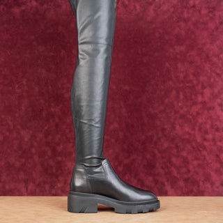 ASH Women Manny Black Vegan Leather Platform Retro Thigh High Boots 9US EUR 39