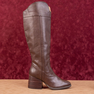 Korks Women Scarlet Vegan Leather Brown Leather Wide Calf Riding Tall boots 8.5