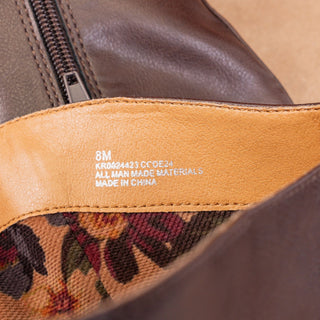 Korks Women Scarlet Vegan Leather Brown Leather Wide Calf Riding Tall boots 8.5