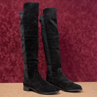La Canadienne Women Cat Black Suede OTK Stretch Fashion Fall Boots sz 8.5