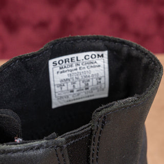 Sorel Wmn Joan Of Artic Wedge III Zip Black Leather Zip Lug Ankle Boots sz 7