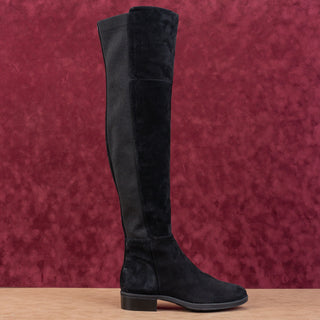 Sam Edelman Women Pam Black Suede Elastic OTK Zip Fashion Boots sz 6