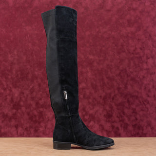 Sam Edelman Women Pam Black Suede Elastic OTK Zip Fashion Boots sz 6