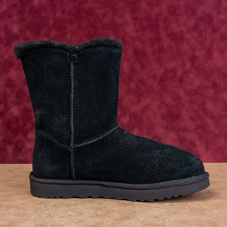 UGG Women D Link Chain Slip-on Black Nubuck Warm Comfortable Boots sz 11