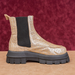 Topshop Wmn Alpha Patent Leather Croc Festival Chelsea Platform Boots 9US EUR40