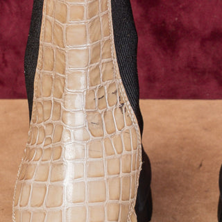 Topshop Wmn Alpha Patent Leather Croc Festival Chelsea Platform Boots 9US EUR40