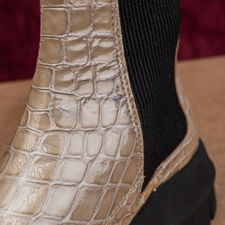 Topshop Wmn Alpha Patent Leather Croc Festival Chelsea Platform Boots 9US EUR40
