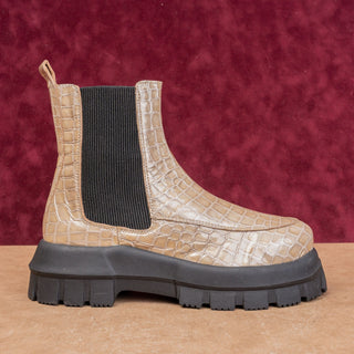 Topshop Wmn Alpha Patent Leather Croc Festival Chelsea Platform Boots 9US EUR40