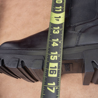 Steve Madden Women Esmao Black Leather Festival Platform Knee Boots sz 7