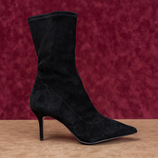 Reiss Women Caley Black Suede Dress Fashion Zip Pointy Toe Boots 10.5US EUR41