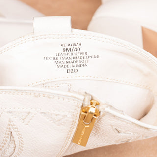 Vince Camuto Wmn Ali Wedding Zip White Leather Western Cowboy Boots 9US EUR40