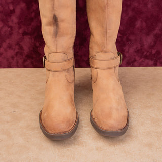 Born Women Braydon II Distress Brown Leather Zip Riding Knee Boots sz 7.5