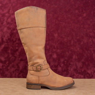 Born Women Braydon II Distress Brown Leather Zip Riding Knee Boots sz 7.5